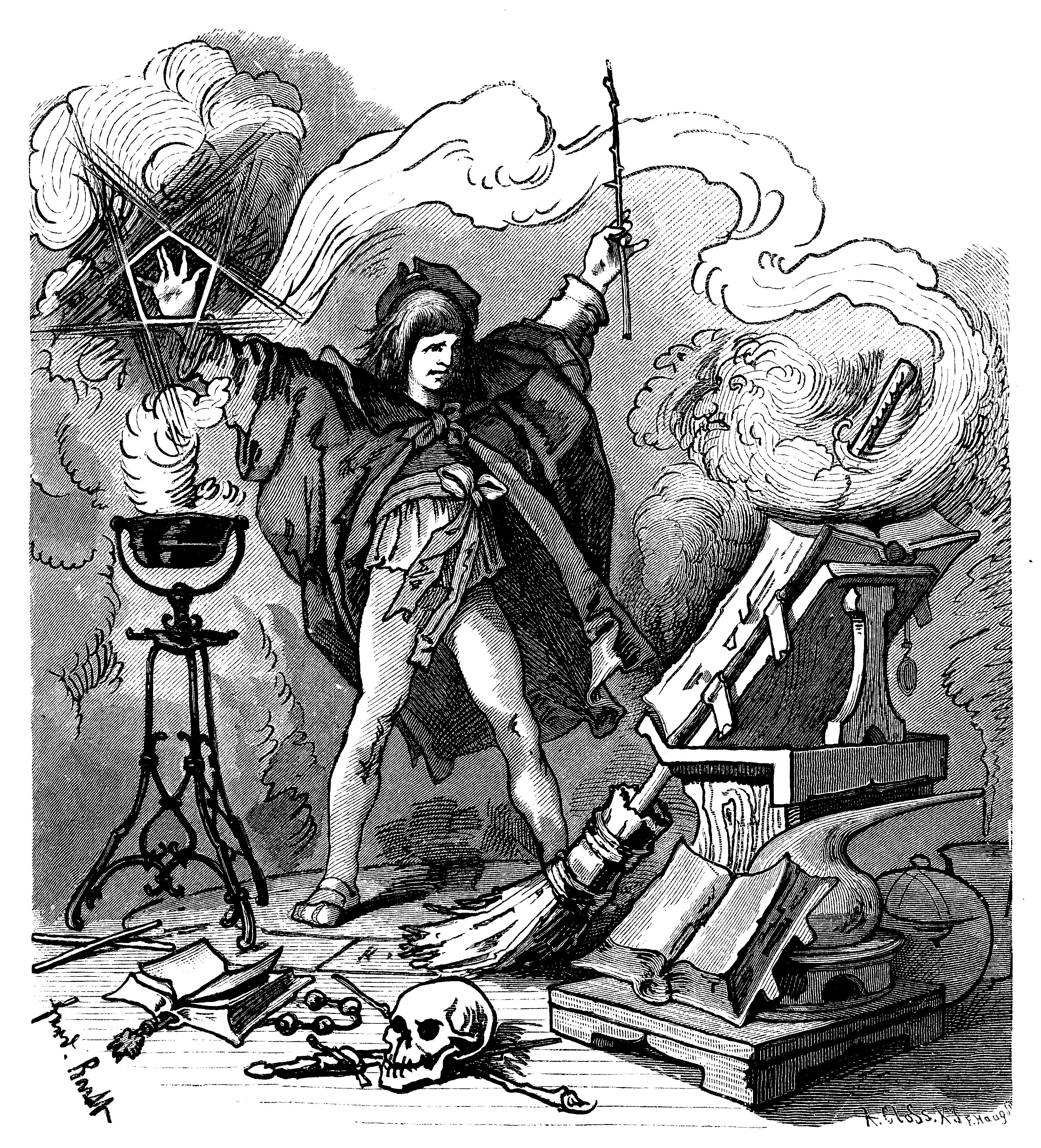 *The Sorcer's Apprentice*. 1882 Illustration by Barth.